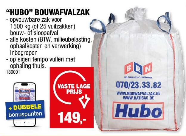 “HUBO” BOUWAFVALZAK