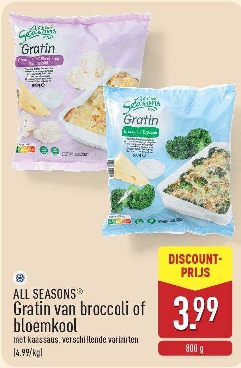 Gratin van broccoli of bloemkool