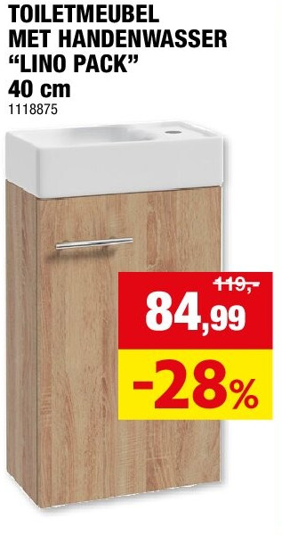 TOILETMEUBEL MET HANDENWASSER “LINO PACK” 40 cm