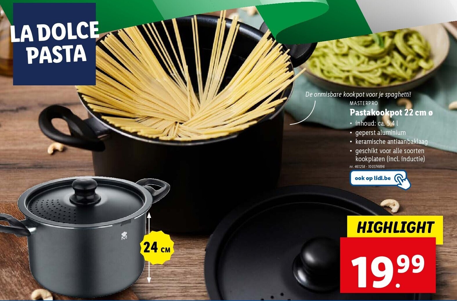 Pastakookpot 22 cm ø