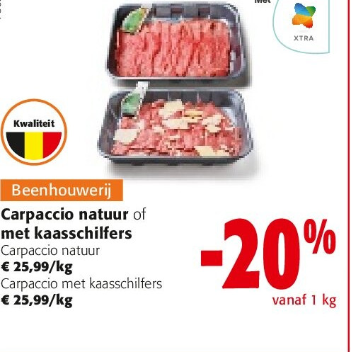 Carpaccio natuur of met kaasschilfers