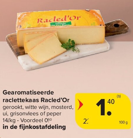 Gearomatiseerde raclettekaas Racled’Or