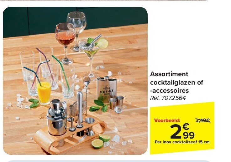 Assortiment cocktailglazen of -accessoires