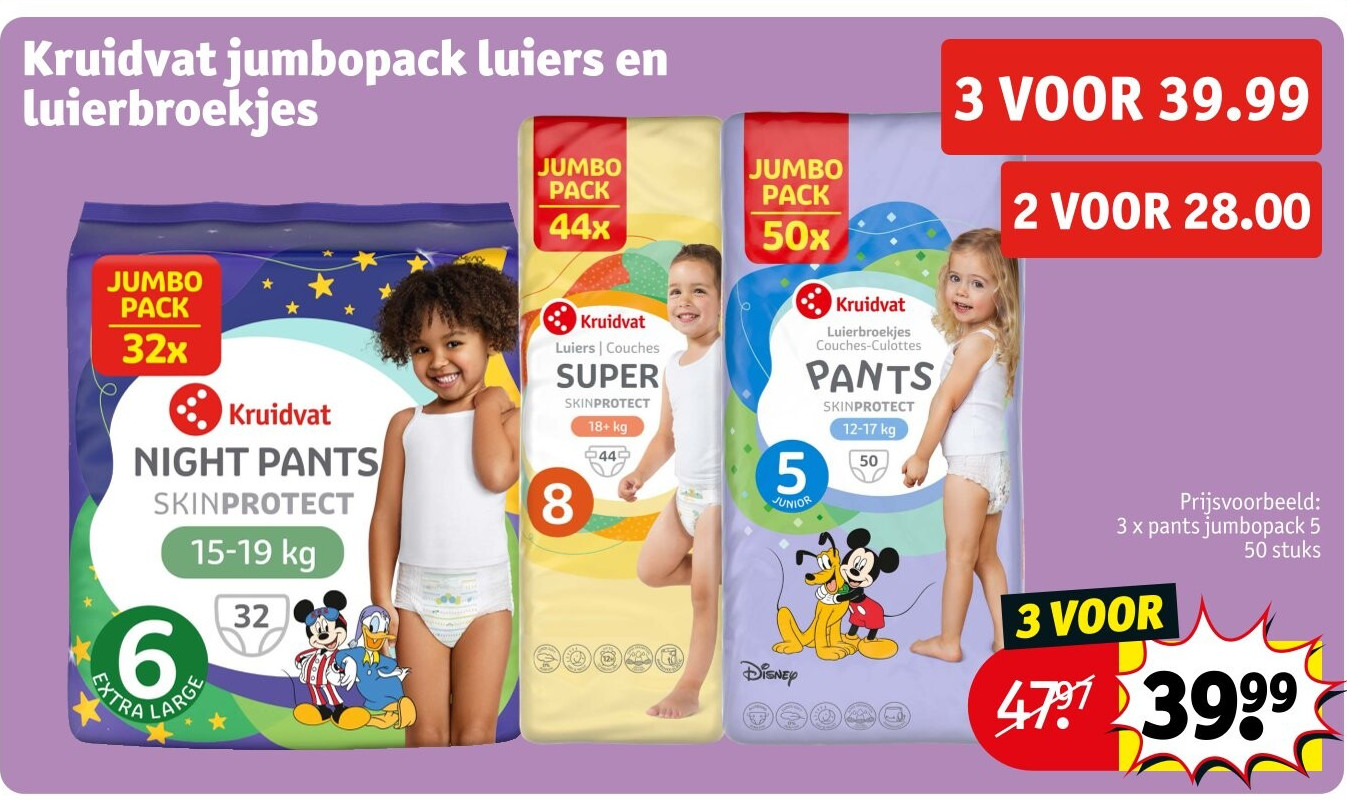Kruidvat jumbopack luiers en luierbroekjes