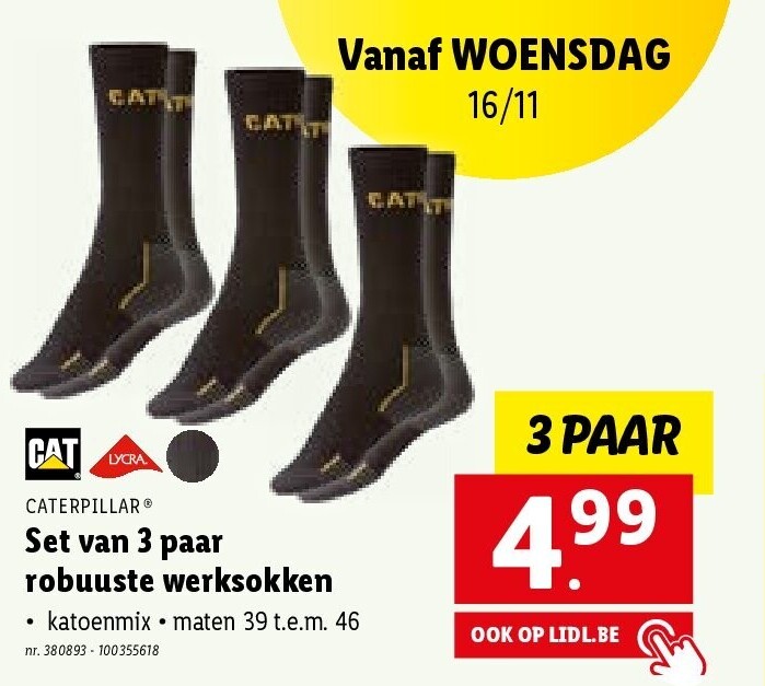 Set van 3 paar robuuste werksokken