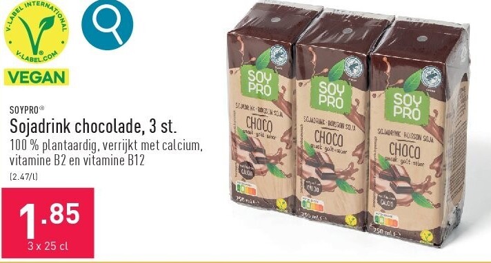 Sojadrink chocolade, 3st.