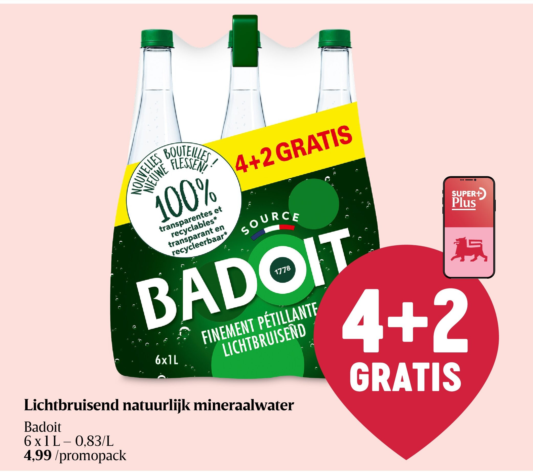 Lichtbruisend natuurlijk mineraalwater