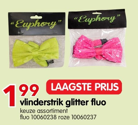 vlinderstrik glitter fluo