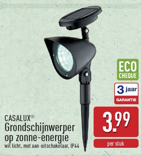Grondschijnwerper op zonne-energie