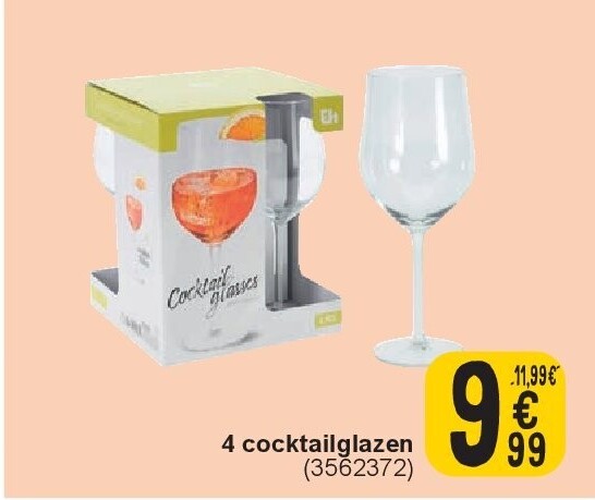4 cocktailglazen