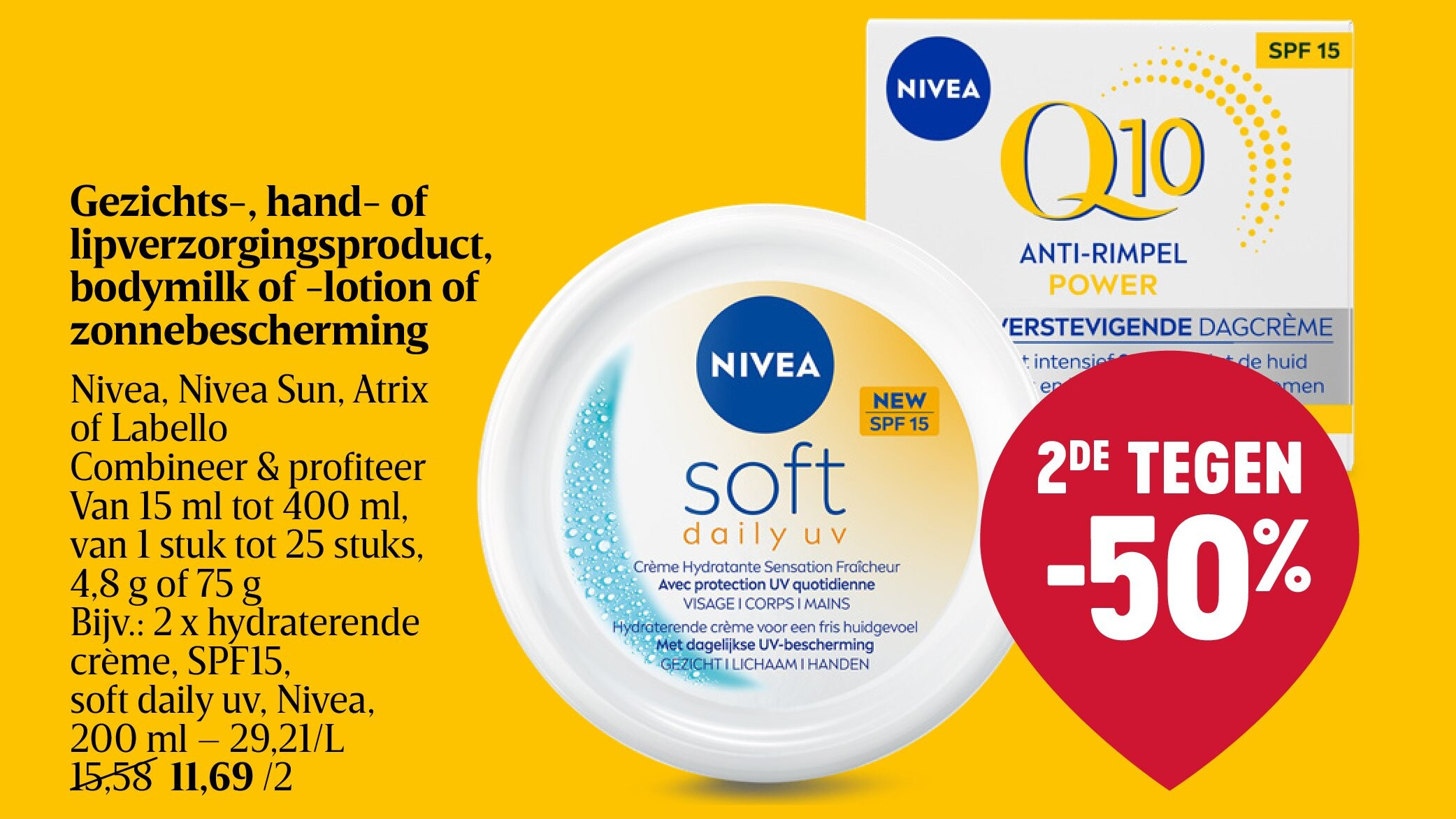 Gezichts-, hand- of lipverzorgingsproduct, bodymilk of -lotion of zonnebescherming