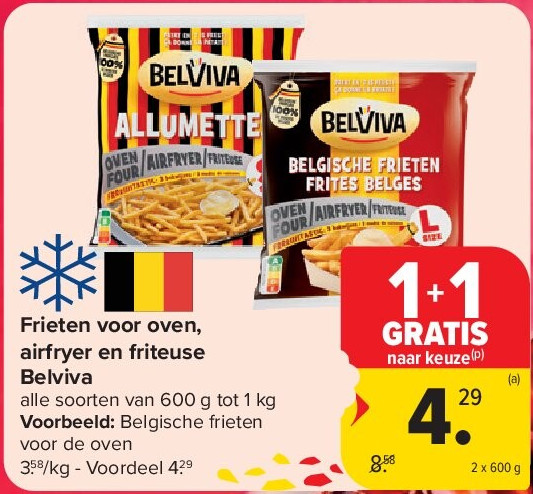 Frieten voor oven, airfryer en friteuse Belviva