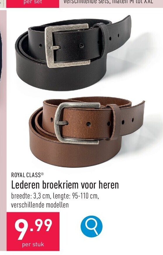 Lederen broekriem voor heren