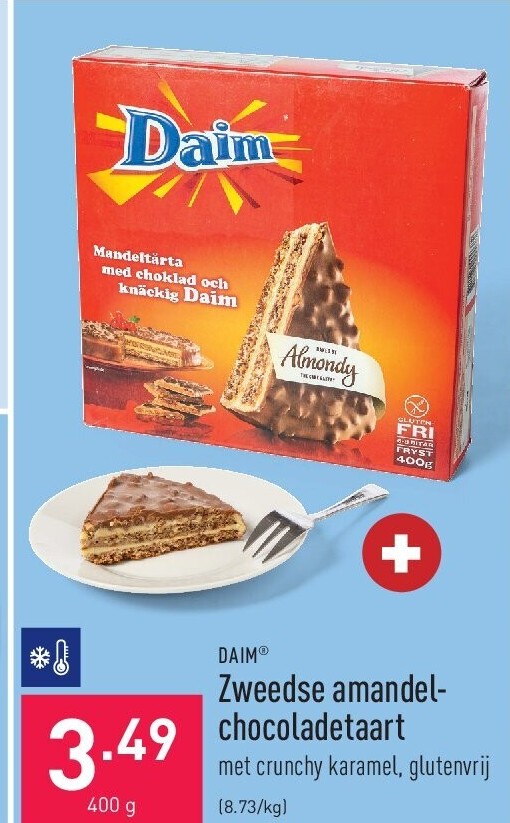 Zweedse amandel- chocoladetaart