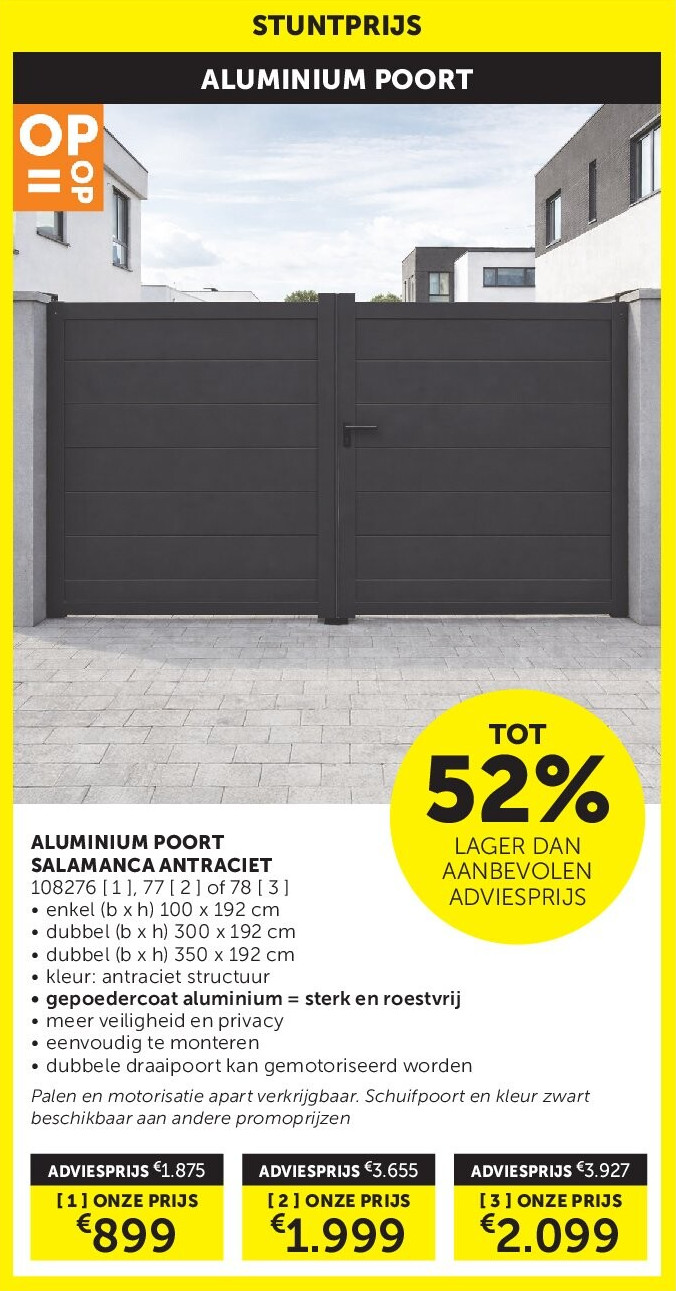 ALUMINIUM POORT SALAMANCA ANTRACIET