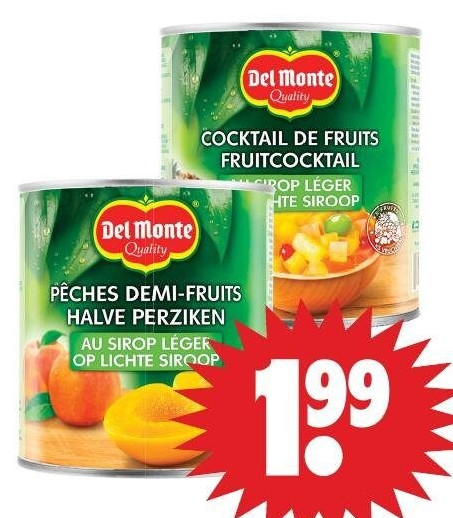Del Monte vruchten op siroop