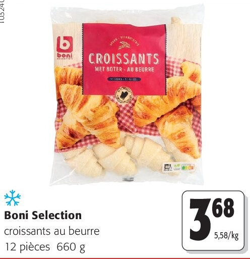 Boni Selection croissants au beurre 12 pièces 660 g