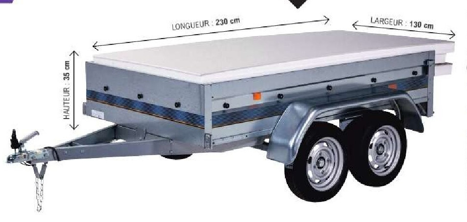 Remorque RA 230 double essieu