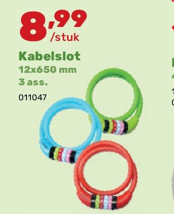 Kabelslot 12x650 mm 3 ass.