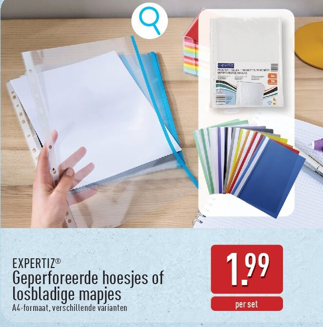 Geperforeerde hoesjes of losbladige mapjes