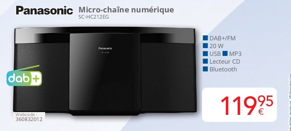 Panasonic Micro-chaîne numérique SC-HC212EG