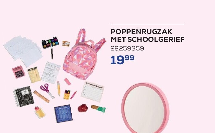 POPPENRUGZAK MET SCHOOLGERIEF