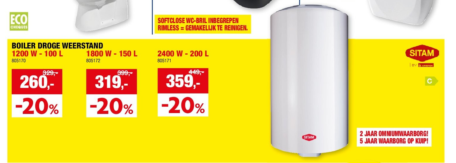BOILER DROGE WEERSTAND 1200 W - 100 L