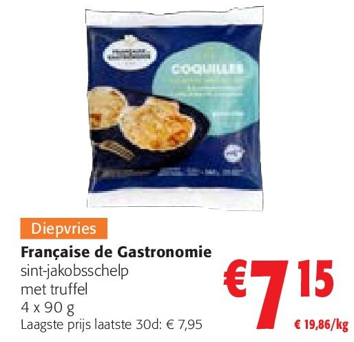 Française de Gastronomie sint-jakobsschelp met truffel 4 x 90 g