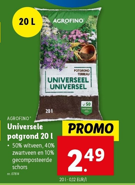 Universele potgrond 20 l