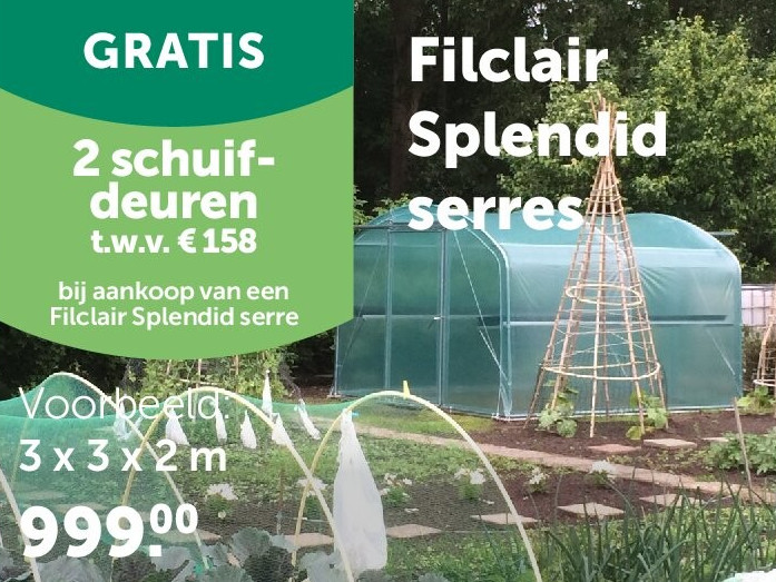 Filclair Splendid serres 3 x 3 x 2 m