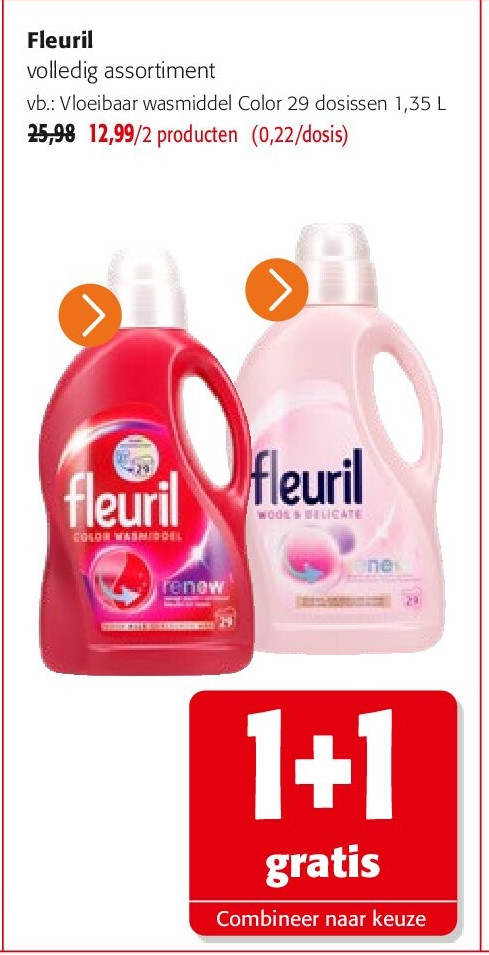 Fleuril Vloeibaar wasmiddel Color 29 dosissen 1,35 L