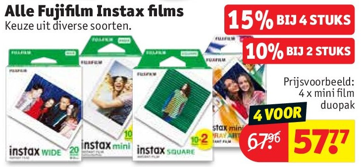 Alle Fujifilm Instax films