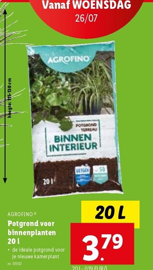 Potgrond voor binnenplanten 20 l
