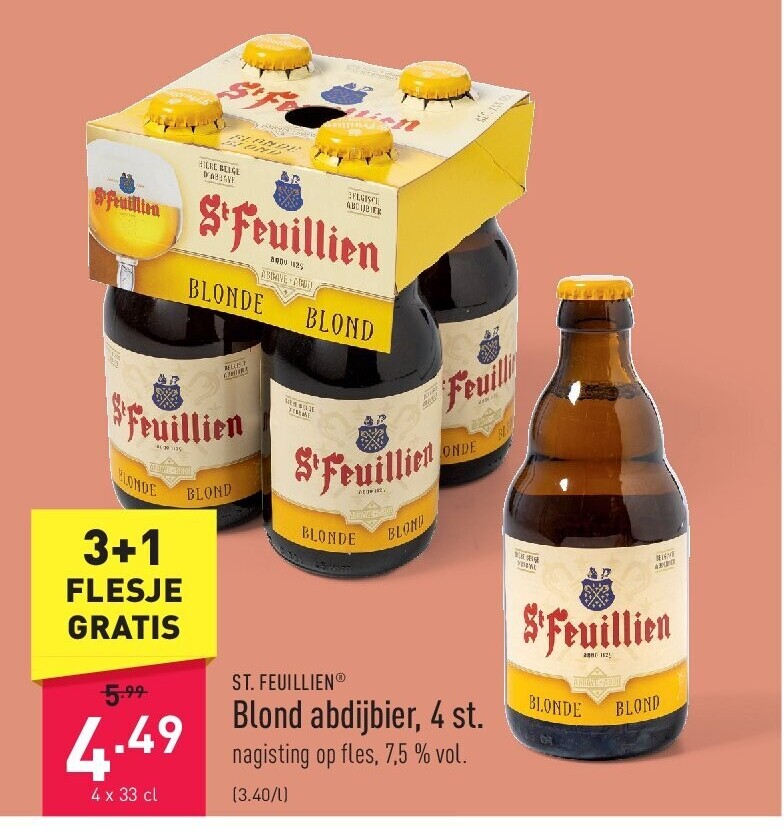 Blond abdijbier, 4 st.