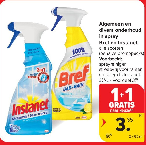 Algemeen en divers onderhoud in spray Bref en Instanet