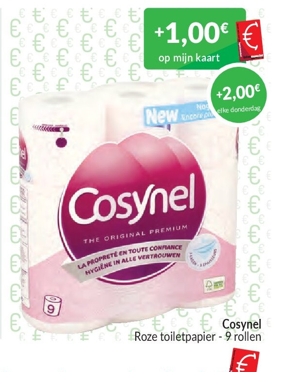 Cosynel Roze toiletpapier - 9 rollen