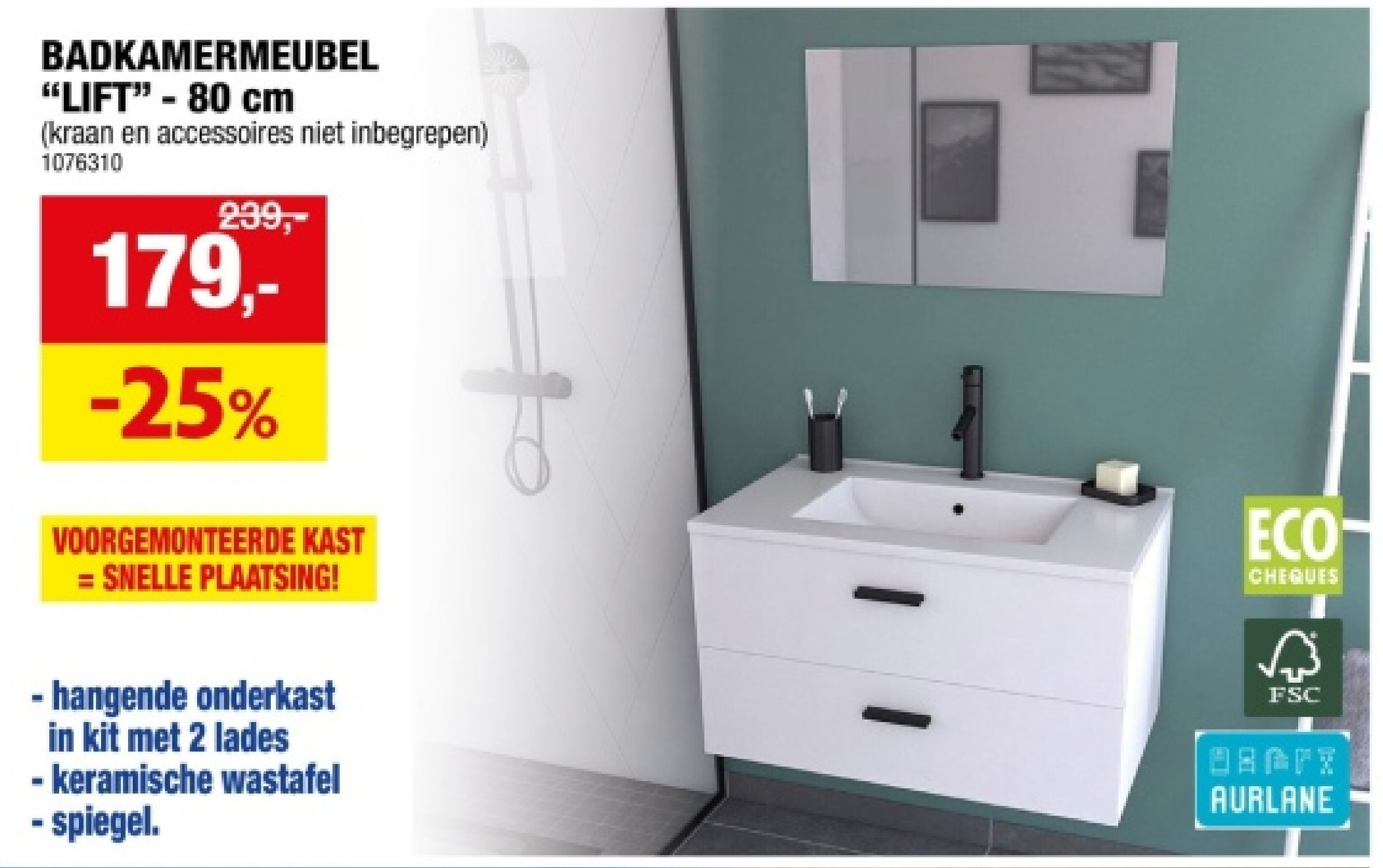 BADKAMERMEUBEL "LIFT" - 80 cm