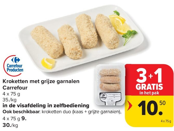 Kroketten met grijze garnalen Carrefour