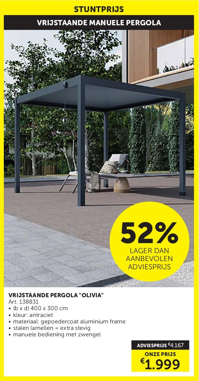 VRIJSTAANDE PERGOLA "OLIVIA"