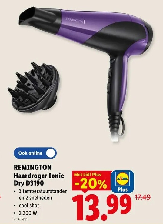Haardroger Ionic Dry D3190