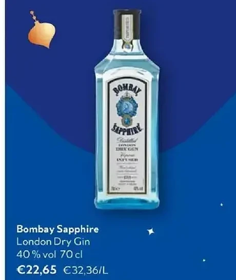 Bombay Sapphire London Dry Gin 40% vol 70 cl