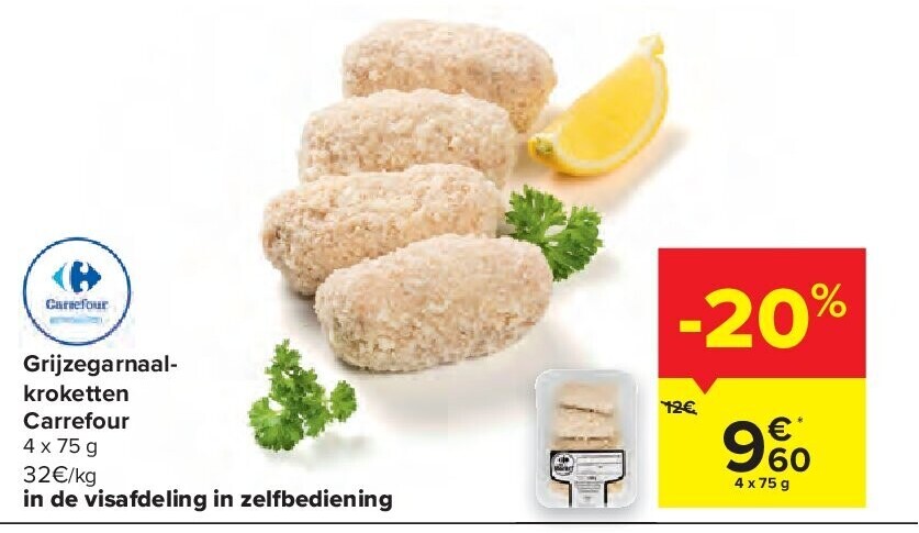 Grijzegarnaalkroketten Carrefour