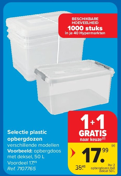 Selectie plastic opbergdozen