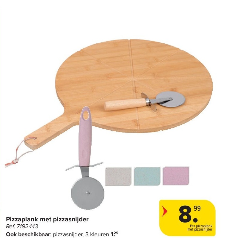 Pizzaplank met pizzasnijder