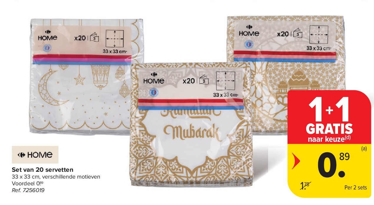 Set van 20 servetten