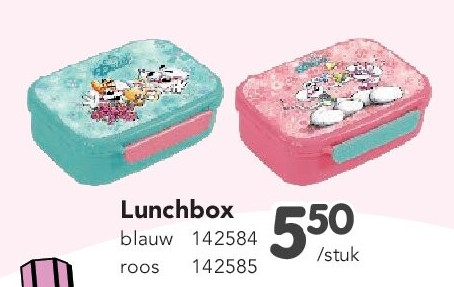 Lunchbox blauw 142584 roos 142585