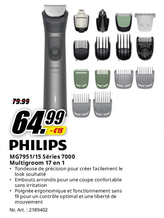 Philips MG7951/15 Séries 7000 Multigroom 17 en 1