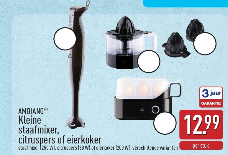 Kleine staafmixer, citruspers of eierkoker