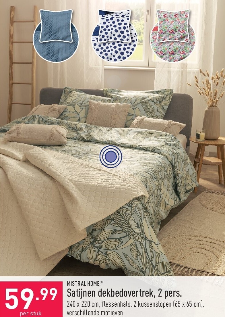 Satijnen dekbedovertrek, 2 pers.