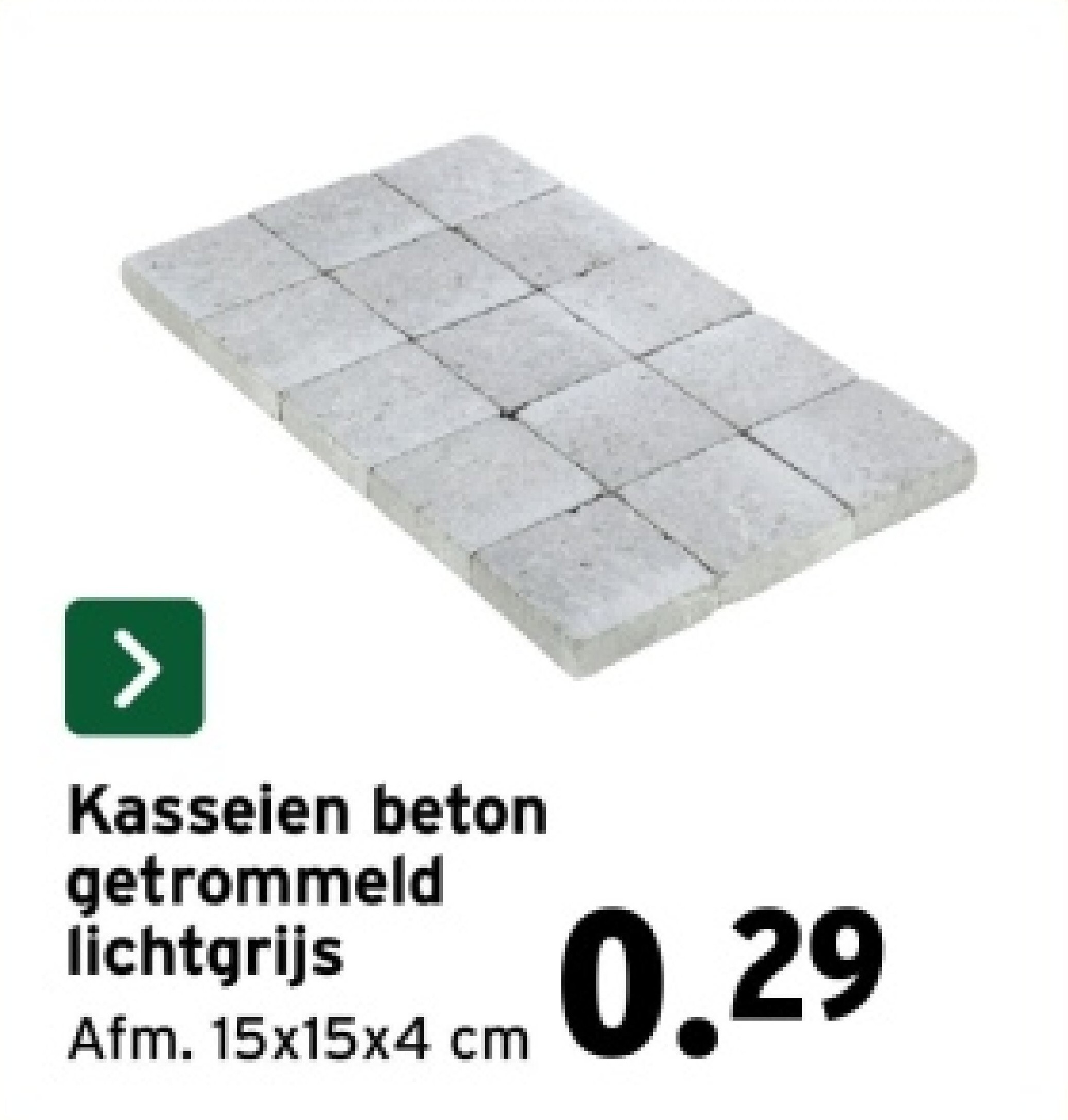 Kasseien beton getrommeld lichtgrijs